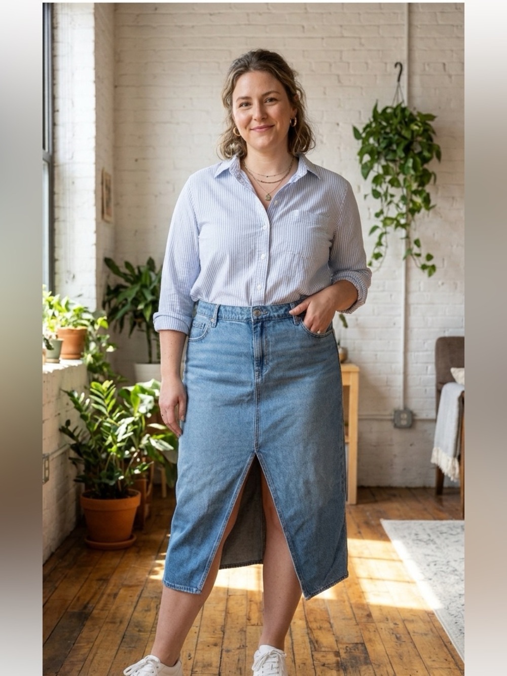 Old Navy Denim Midi Skirt